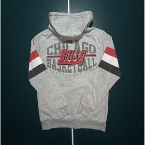 Chicago Bulls Full Zip Hoodie‎ Sweatshirt Men's Small NBA Basketball Gray